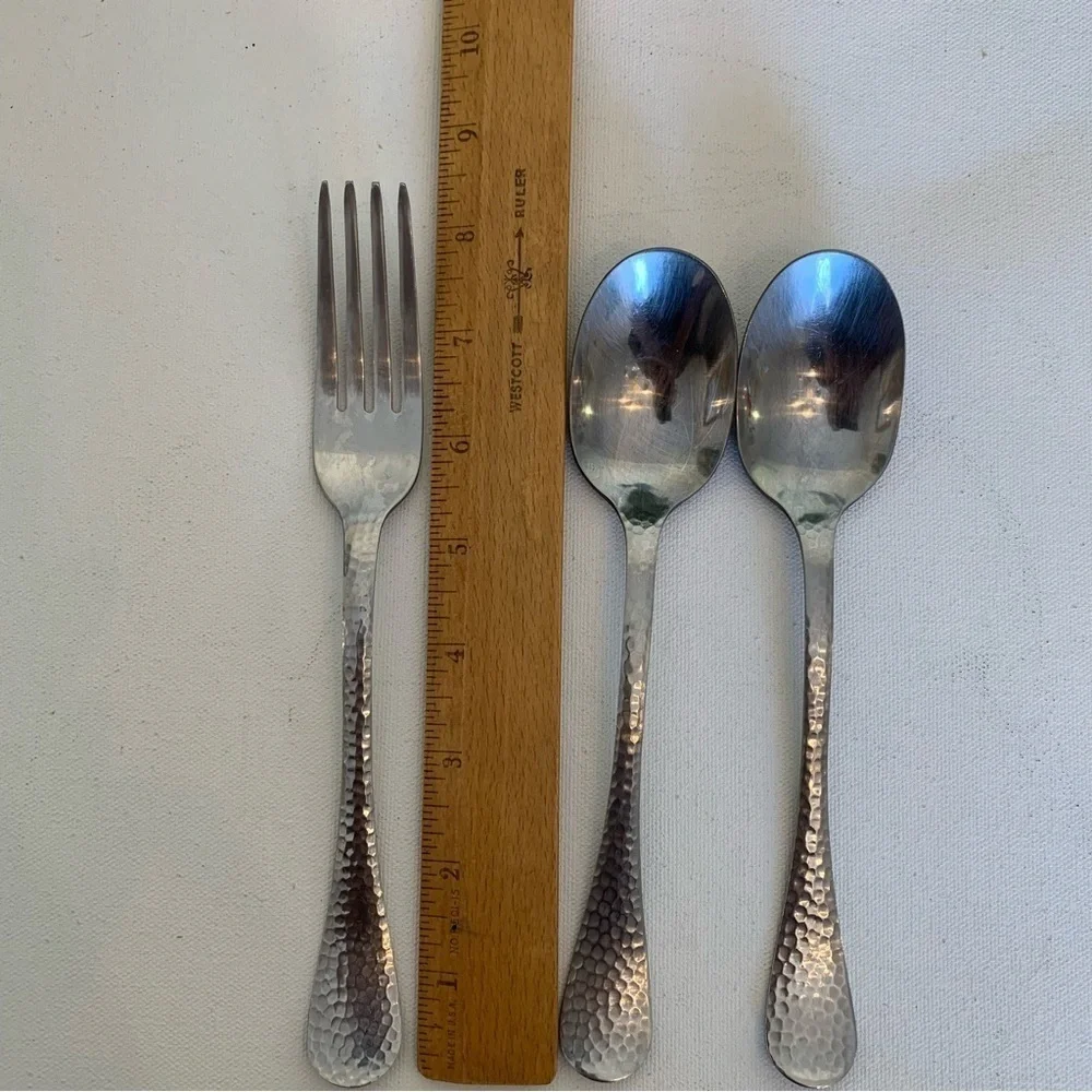 Hammered Metal Flatware piece stainless